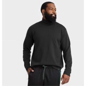 NWT Mens Houston White Black On Trend Turtleneck Long Sleeve Shirt - Sz L